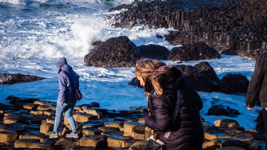 Belfast: Giant's Causeway & Irish Castles Tour -WIFI onboard - Dunluce Castle above the North Atlantic