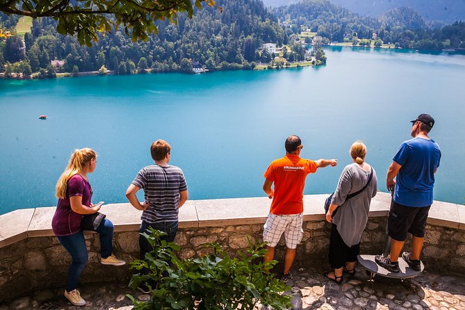 Bled Lake with island and castle - small group - day trip from Ljubljana - Bled Castle and its high view over the water