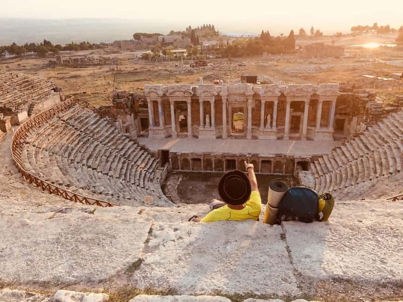 Bodrum:Pamukkale Cotton Castle & Hierapolis Day Trip w/Lunch - Walking through Hierapolis after the pools