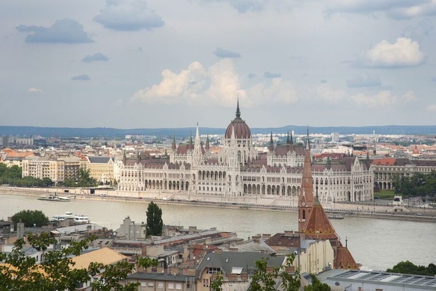 Budapest: Buda Castle District Walking Tour - Royal terraces and views toward Buda Hills