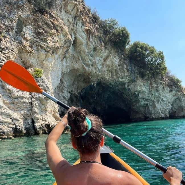 Caves of Porto Palermo: Kayak/SUP Tour with Castle Sea View - Cliffs and the second swimming stop