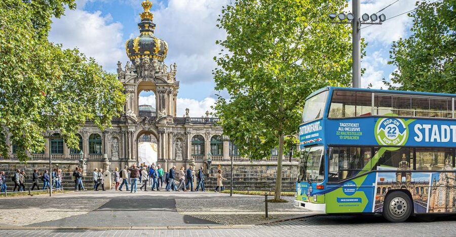 Dresden Castle Skip-the-Line Entry & 2-Day Hop-On Hop-Off - Riding the bus through Dresden’s 22 stops