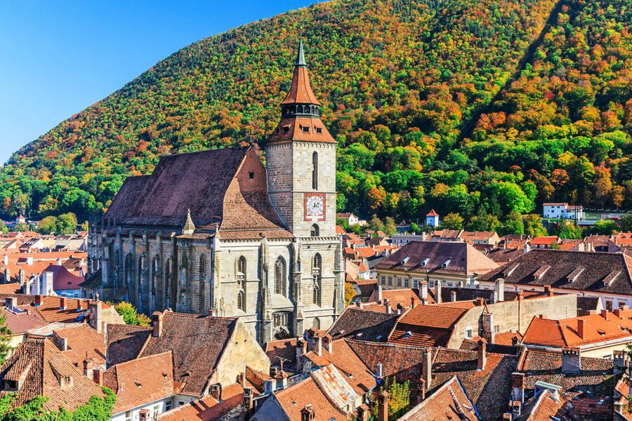 From Bucharest: Day Trip to Peles, Dracula's Castle, Brasov - Brașov’s old center in about 40 minutes of driving
