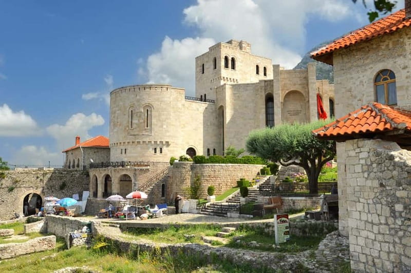 From Durres/Golem: Kruja Castle, Old Bazaar & Sari Salltik - Free time in Kruja lets you set the pace