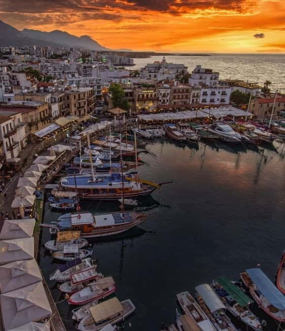 From North Cyprus: Kyrenia, St Hilarion Castle, Bellapais - Bellapais Abbey and the view toward the coast