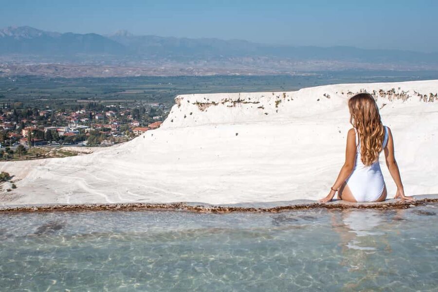 From Turunc: Pamukkale Cotton Castle & Hierapolis Day Trip - Cleopatra Pool and the thermal water