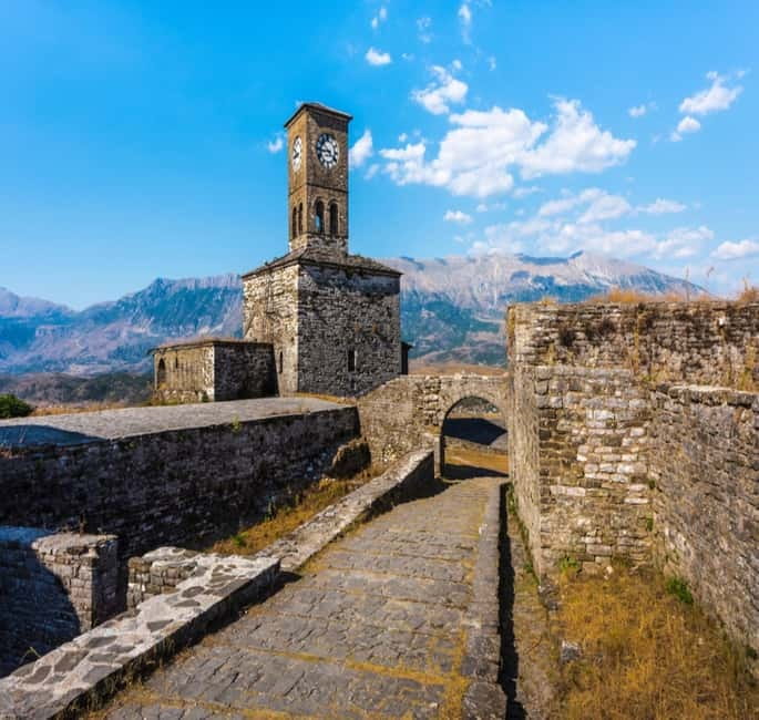 Gjirokaster walking Tour Baazar – The Castle – Zekate house - Argjiro Castle and the city below