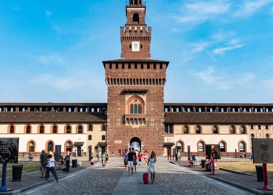 Guided Tour: Discover Sforza Castle and Michelangelo's Art - Entering Sforza Castle through the Torre Filarete