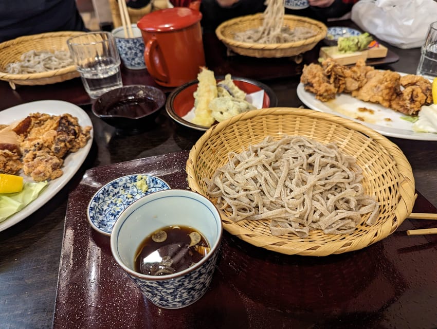 Matsumoto Castle Tour & Soba Noodle Making Workshop - Eating the noodles you just cut