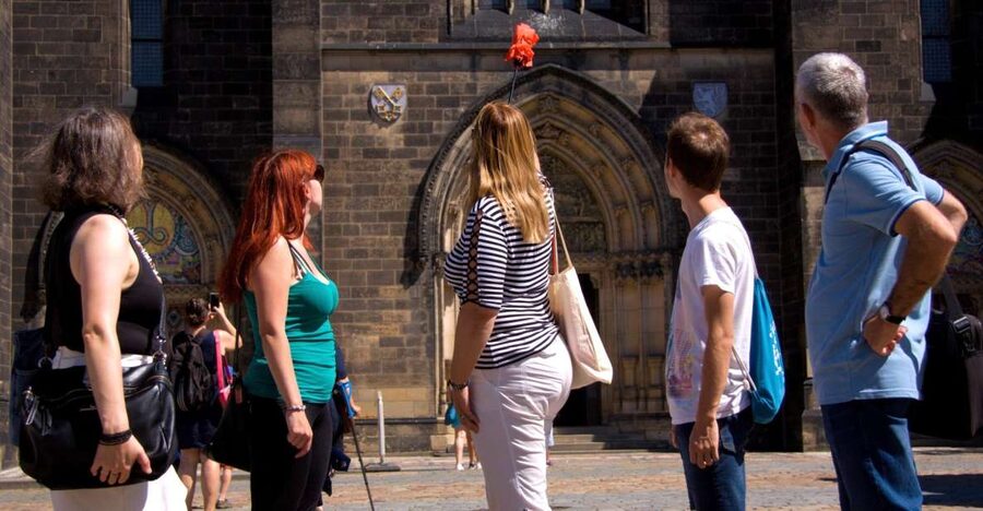 Prague: 2.5-Hour Vyšehrad Castle with Gorlice & Tickets - Saints Peter and Paul, church walls filled with color