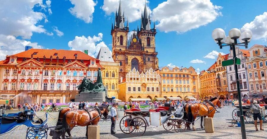 Prague: Castle and Jewish Quarter Tour - Taking the tram up to Prague Castle