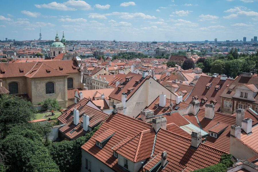 Prague: Castle Grounds & Highlights Walking Tour small-group - St. Vitus Cathedral is the visual centerpiece