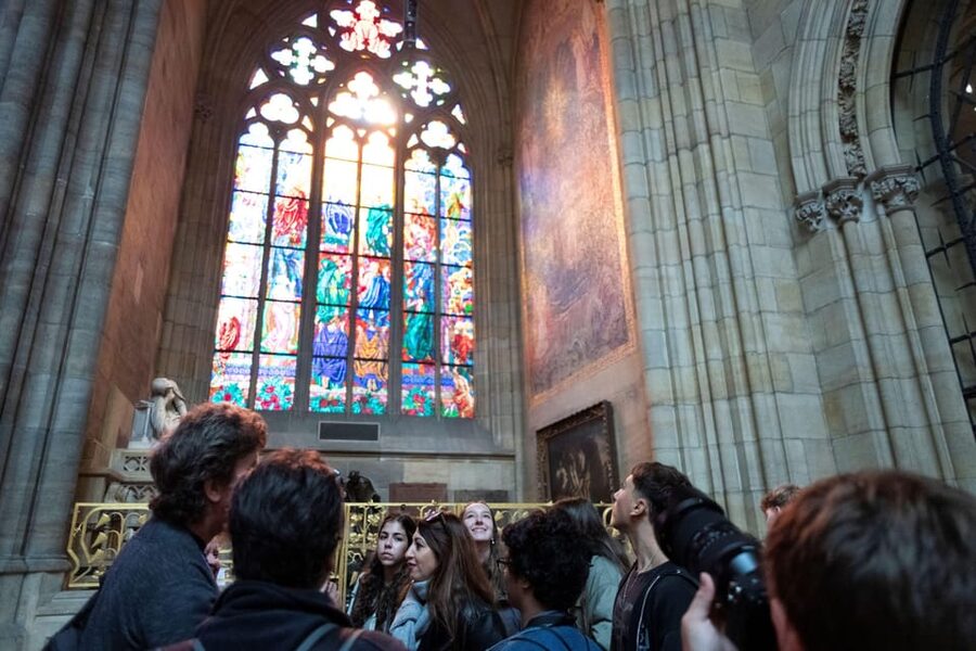 Prague Castle Interiors, Bus Tour and Vltava River Cruise - St. Vitus Cathedral, Prague’s great Gothic interior