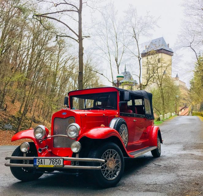 Prague: Fairytale Karlstejn Castle in Retro-Style Car - The drive from Prague to the castle