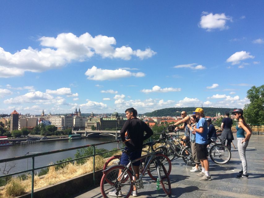 Prague: Stunning Viewpoints, Castle, City & Park Bike Tour - Royal Gardens and Prague Castle from the outside