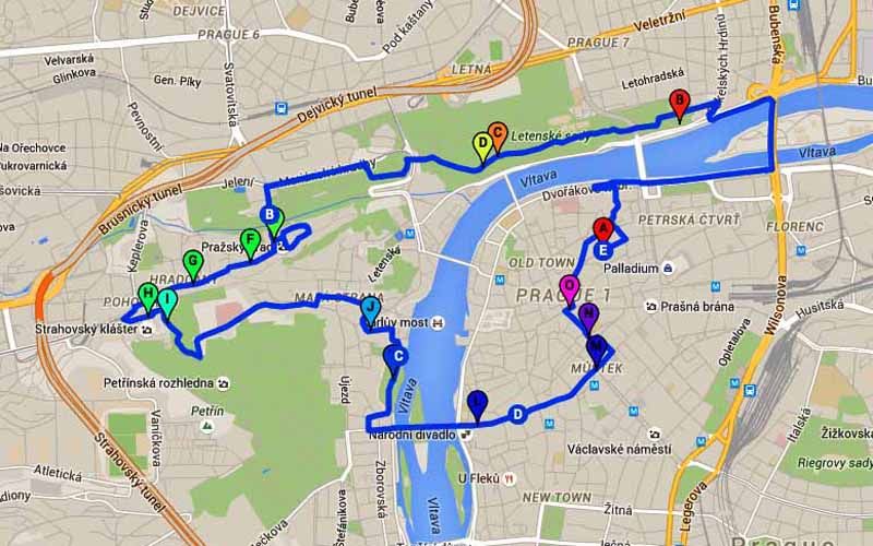 Prague: Stunning Viewpoints, Castle, City & Park Bike Tour - National Theatre, Old Town, and the return ride