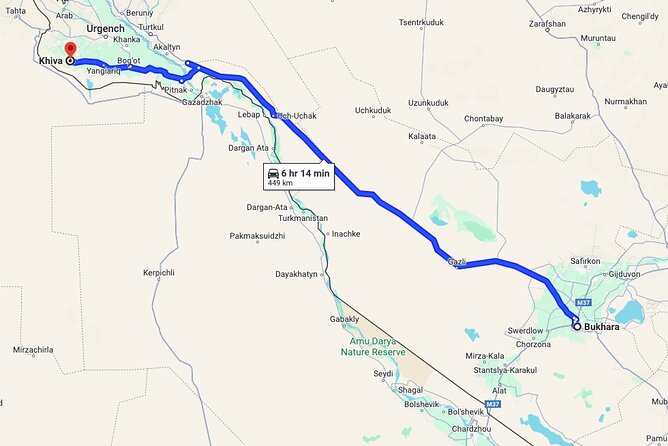 Private Bukhara-Khiva Transfer via Ancient Fortresses - Comfort on a six to seven hour drive