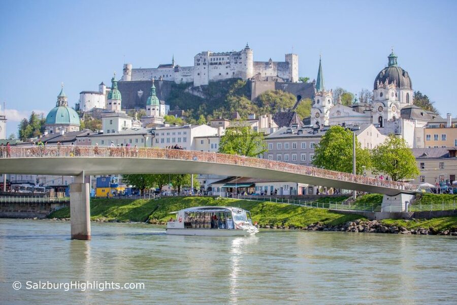 Salzburg: River Cruise & Best of Mozart Fortress Concert - The Salzach cruise from Franz-Josef-Kai