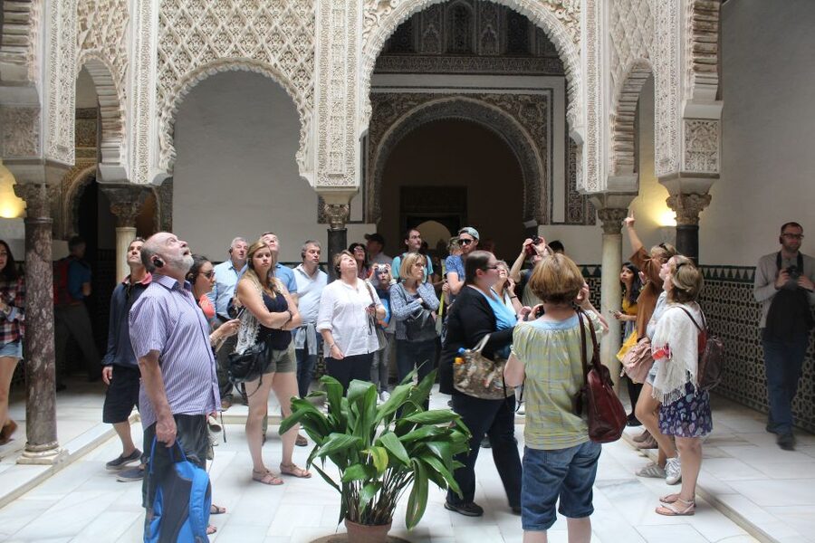 Seville: Royal Alcazar of Seville Tour - The gardens and the risk of bad weather