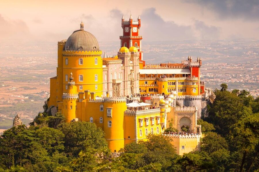 Sintra: Pena Palace, Moorish Castle, Regaleira, & Monserrate - The Moorish Castle gives you Sintra from above