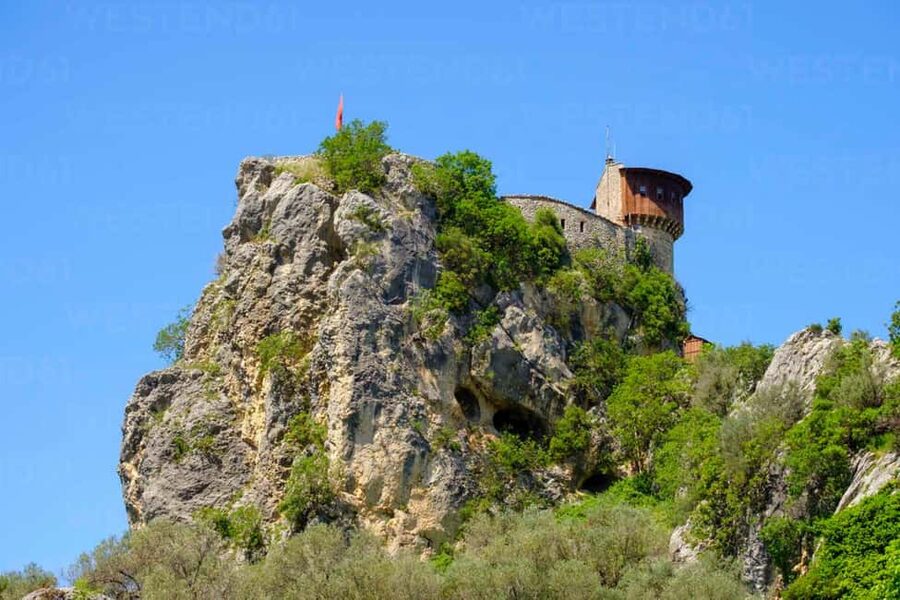 Tirana Adventure: Petrela Castle, Black Cave Hike & Zipline - The optional zipline above the canyon